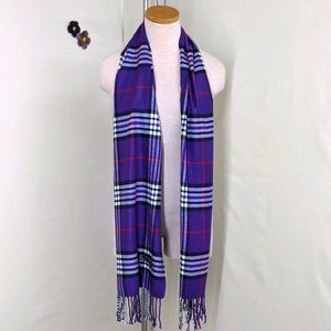 Italy Design 100% Cashmere Wool Plaid Scarf